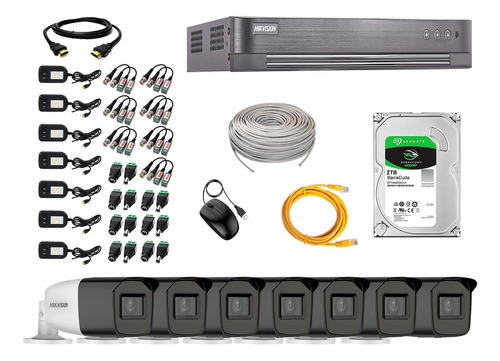 Cámaras Seguridad Exterior Vfir3 Kit 7 Hikvision Full Hd 2tb