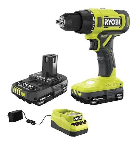 Taladro Destornillador Ryobi 18v Cargador Y 2 Baterías 