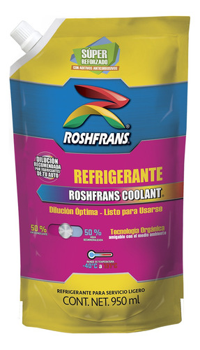 Anticongelante Rosa Listo Para Usar 950 Ml Roshfrans