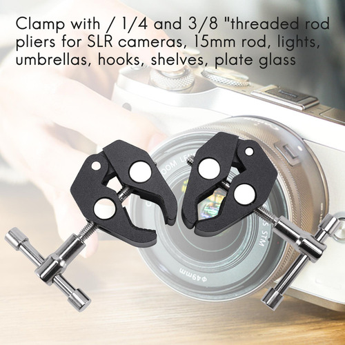 Paquete De 2 Pinzas Super Clamp Crab Para Fotografía Con 1/4