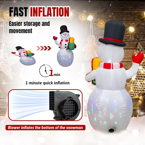 Decoración De Exterior Con Muñeco De Nieve Inflable Navideño