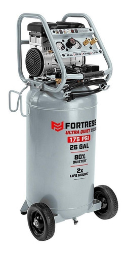 Compresor de aire eléctrico portátil Fortress Ultra quiet FT26175 26gal 110W 110V gris