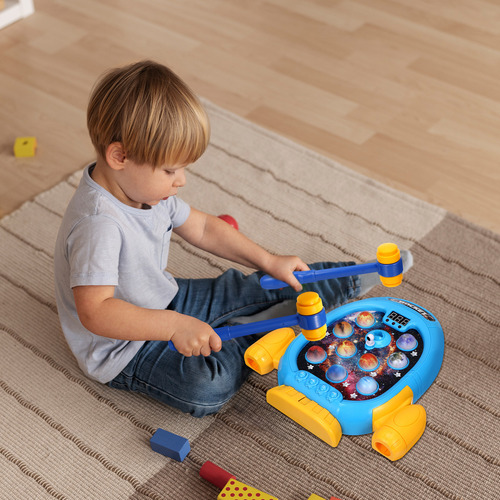 Juego Interactivo De Topo De Golpe Juguete Eléctrico Espacial Whack-a-mole (martillo Doble, Pilas Aa No Incluidas)