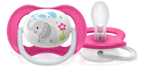 Chupeta Ultra Air 6 A 18 Meses Elefante Philips Avent Cor Rosa