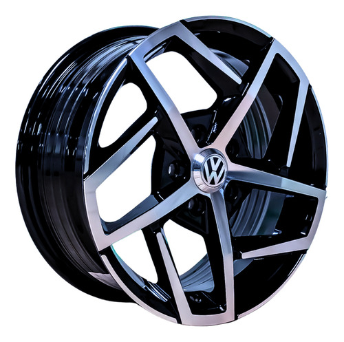 4 Rines 15 5x100 Ct1335 Black Machine Face Volkswagen Jetta Color Negro