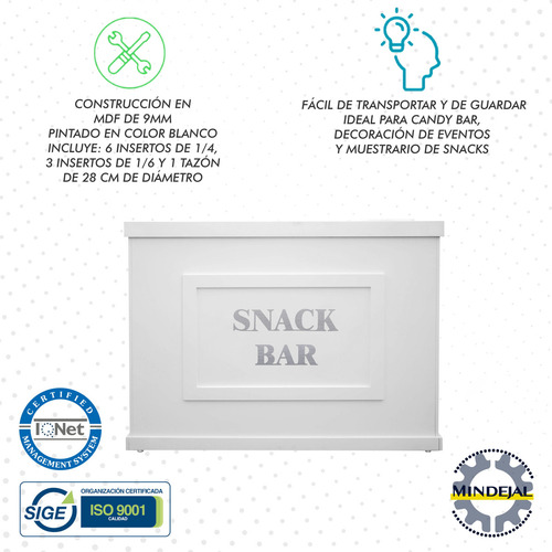 Estante Abatible Candy Bar-snack Con Insertos Tapas Mindejal