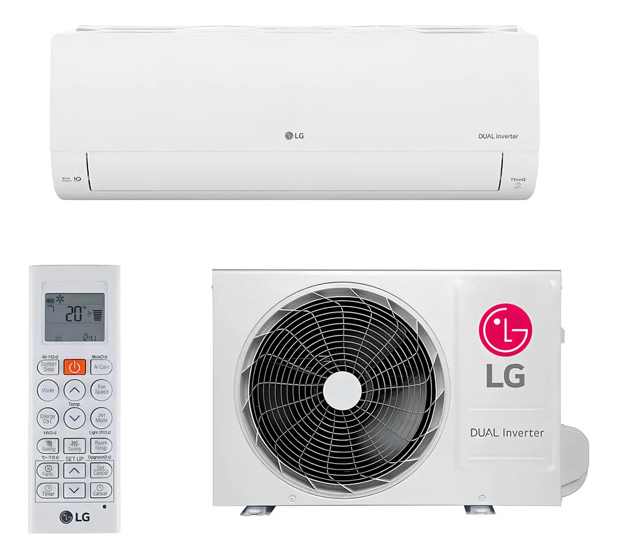 D NQ NP 876426 MLA99435057476 112025 F LG Split Hi Wall Inverter R-32 LG Dual Inverter Voice +AI 9.000 BTUs Frio 220V