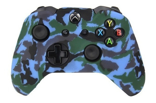 Funda Protector Silicona Joystick Xbox One Camuflado Azul 