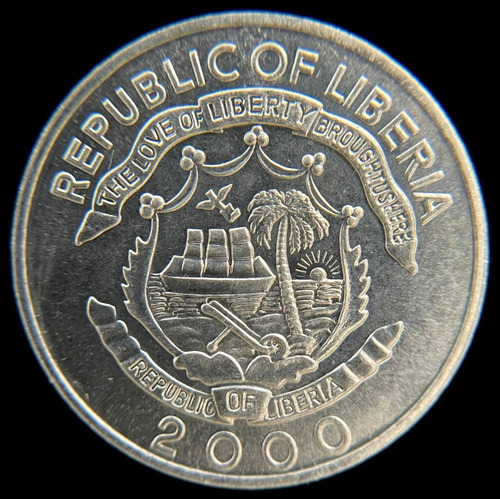 Liberia, 5 Cents, 2000. Año Dragon. Sin Circular
