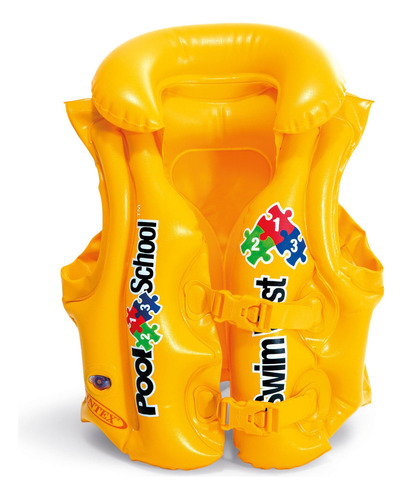 Intex Pool School Chaleco Salvavidas Pileta Rio Mar Color Amarillo