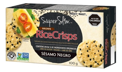 Galletas Arroz Sesamo Negro 100g Sin Gluten - Ricecrisp