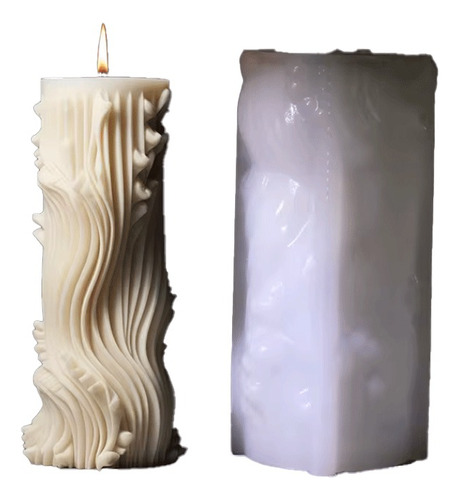 Molde Silicona Para Velas Torre Ondas Verticales