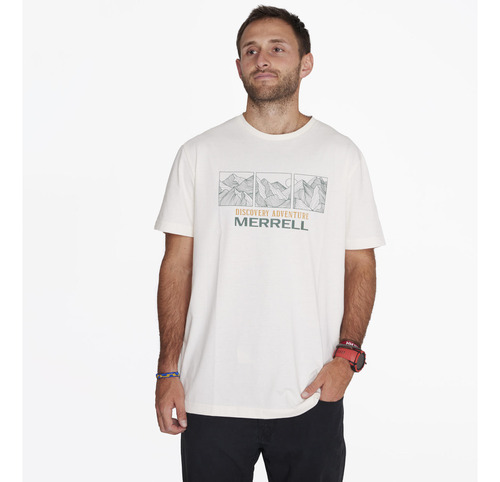 Polera M/c Merrell T-shirt Short Sleeve Blanco Hombre