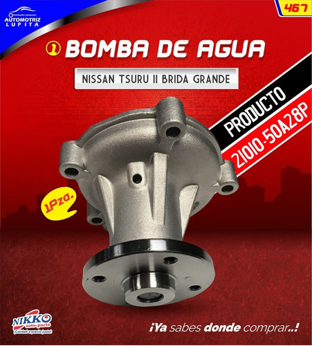 Bomba Agua Nissan Tsuru Ii  88-91 Brida Grande Best Cooling