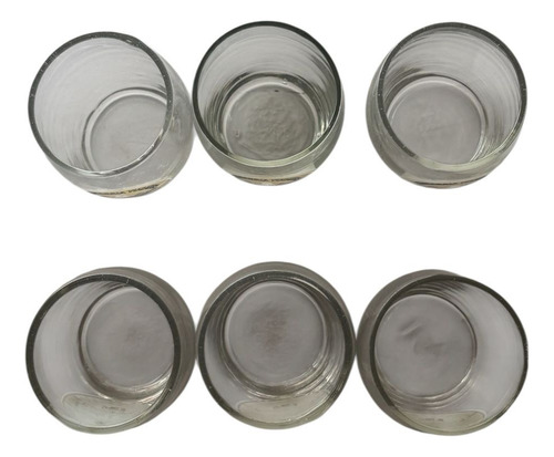Lote De 6 Vasos Pequeños Cerveza Yucateca Carta Clara Transparente (Usado)