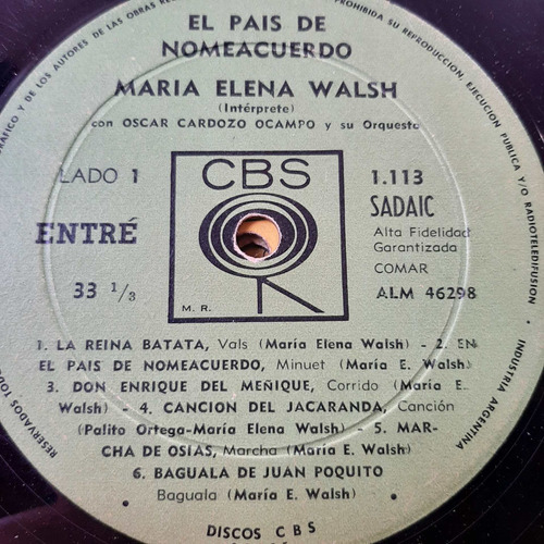 Sin Tapa Disco Maria Elena Walsh Pais Del Nomeacuerdo If0