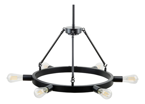 Linea Di Liara Sonoro 6-light Black Chandelier Wagon Wheel C