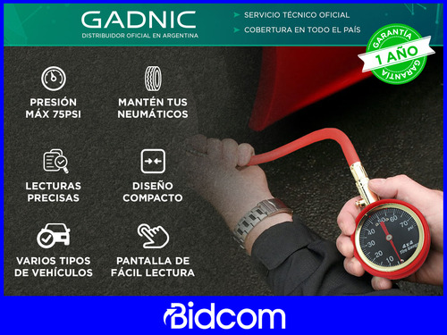 Medidor De Presión Gadnic Diseño Compacto Fácil Lectura