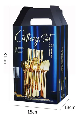 Set De 24 Cubiertos De Acero Inoxidable Deluxe