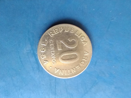 Monedas Antiguas Argentina Año 1954 De 20 Cents San Martin