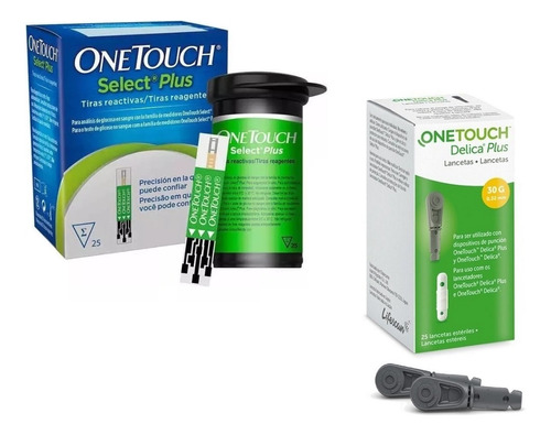 25 Cintas Onetouch Select Plus + 25 Lancetas Delica Plus