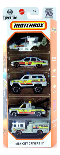 Matchbox 5 Pack Mbx City Drivers Carros De Bomberos 