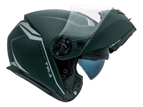 Capacete Peels Tr1 Nkd Verde Fosco Escamoteavel Óculos Inter