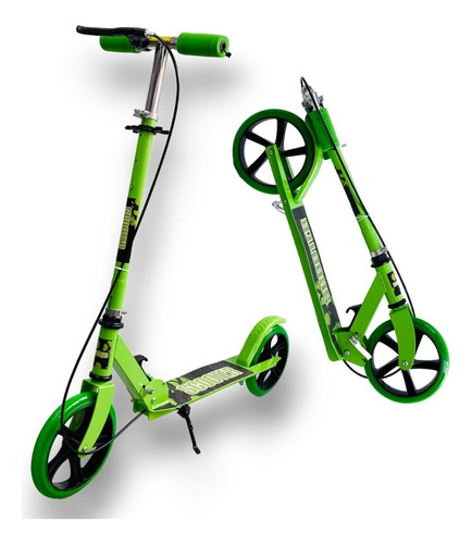 Monopatin Scooter Italy Mega Aluminio Ruedas 200mm Plegable Color Verde