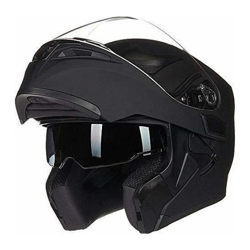 Ilm Motocicleta Doble Visera Plegable Cara Completa Casco Do