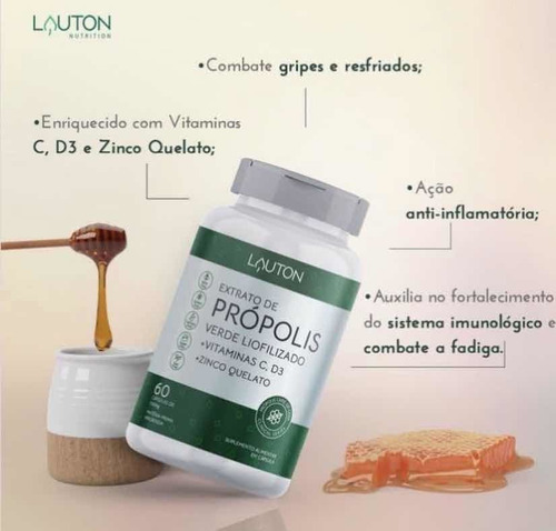 Suplemento Em Cápsulas Lauton Nutrition Extrato De Própolis Verde Em Frasco 120 Un