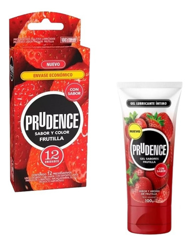 Prudence Preservativo Frutilla 12 Und + Gel Lubricante 100gr