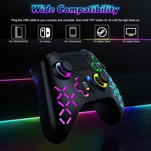 Gamrombo Led Wireless Controller For Ps5/ps5 Pro/ps5 Slim...