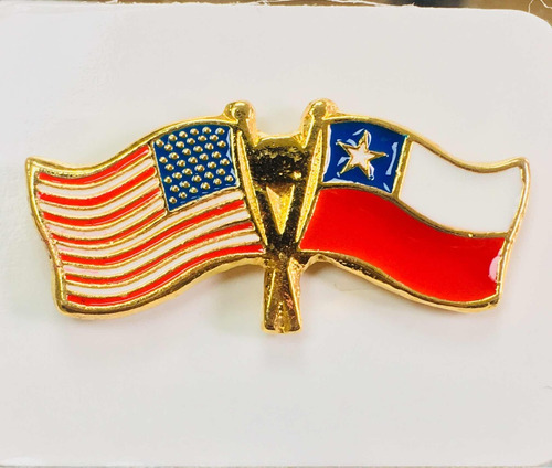 Pin Bandera Estados Unidos Y Chile Entrelazadas