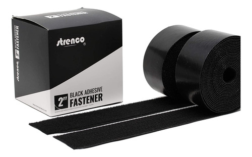 Strenco - Cinta De Velcro Negro Autoadhesiva De 5 Yardas  Ci