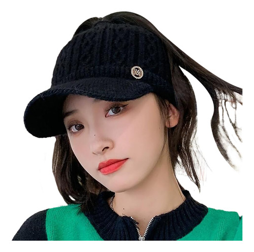 Epsion Gorro De Punto Para Mujer, Diseño De Cola De Caball.