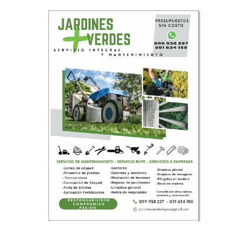 Jardinero Corte De Pasto, Reac Canteros,colocación Cesped