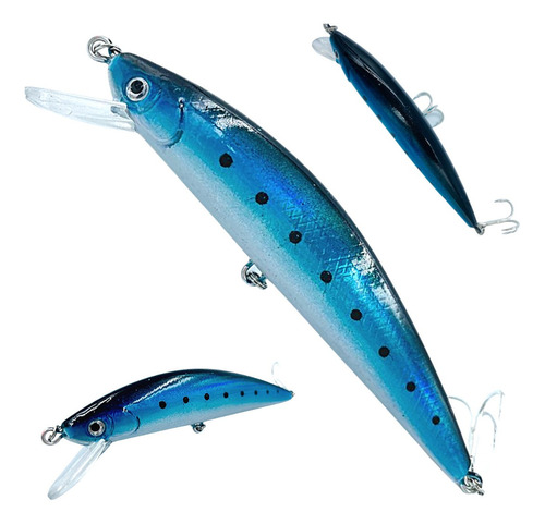 Isca Artificial 12cm 39g Robalo Corvina Tucunaré Escolha Cor Cor Azul