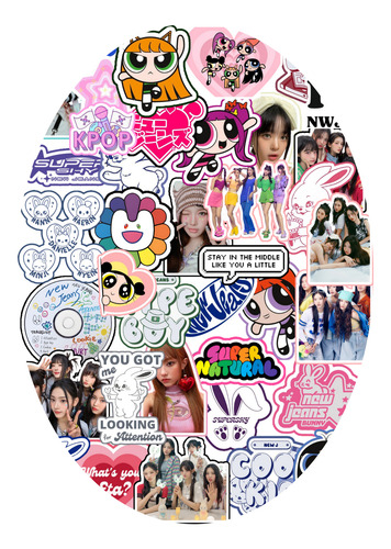 Stickers Calcos Vinilo X20 Newjeans Kpop Apto Termo