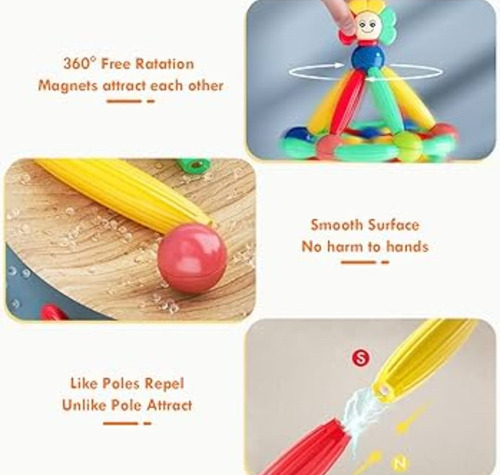 Kit Juego Imánes De Barras Y Bolitas De Construccion 26pcs