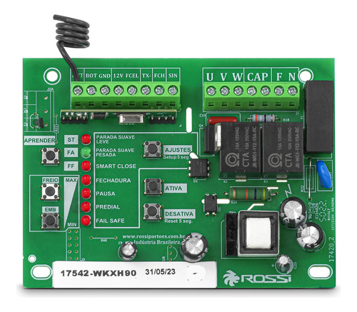 Kit Motor De Portão Rossi Dz4 Sk Turbo Wi-fi App Celular Cor Branco Frequência 433mhz Tamanho Da Engrenagem Z17 220v