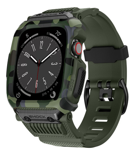 Correa Y Case Militar Army Sport Uso Rudo Para Apple Watch Color Verde