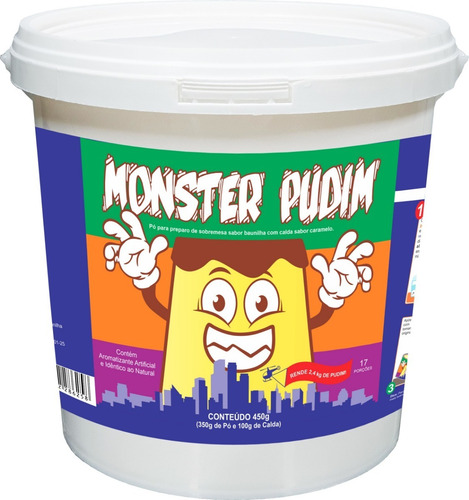 Monster Pudim Gigante Baunilha - Rende 2,4kg - Divertido