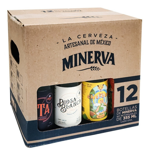 12 Pack Cerveza Minerva Aja Feliz Linea Maestra