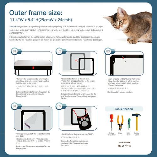 Puerta Mosquitera Magnética Con Cierre For Mascotas For Ga