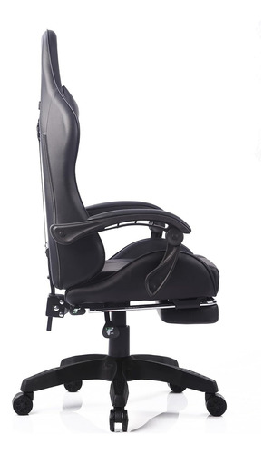 Ergonomic High Back Gaming Chair With Pu Leather, Adjustable Negro Cuero Sintético
