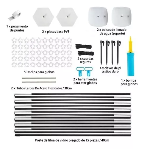 Base Estructura Para Arco De Globos Malubero Completo 2.70 X 3 Metros