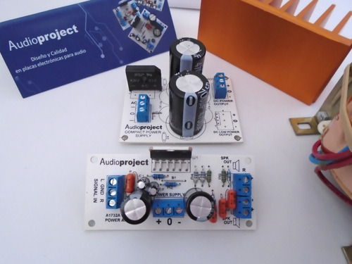 Imagen 2 de 7 de Modulo Amplificador Estereo 40+40 W C/fuente Trafo Disipador