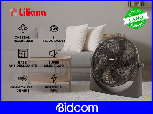 Ventilador Turbo 18 Liliana Vtf18p 5 Aspas 3 Velocidades