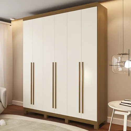 Guarda Roupa Casal 06 Portas 100% Mdf Arraial Rimo - Jeq/off - R$ 1.379,9