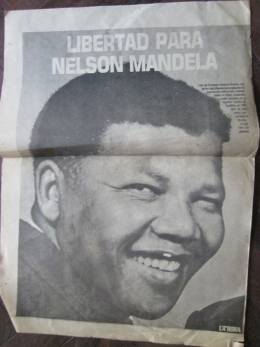 Antiguo Poster Diario La Hora De Mandela